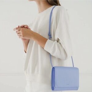 Baggu Cornflower Blue Leather Crossbody Purse